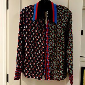 NWT Alice + Olivia Multicolor Silk Blouse